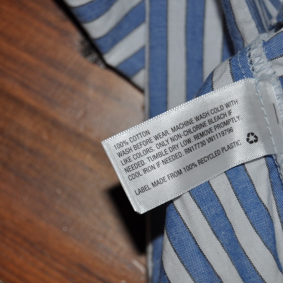 New CAT & JACK Stripe Long-Sleeve Button Up Shirt - Picture 5 of 5